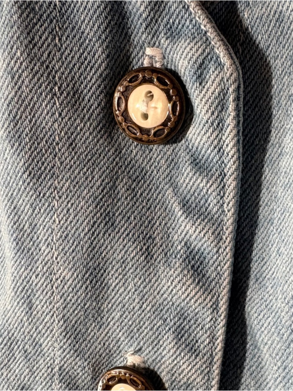 Vintage Patchwork Denim Vest Top Cottagecore 90s Button Front Tank - Picture 6 of 10